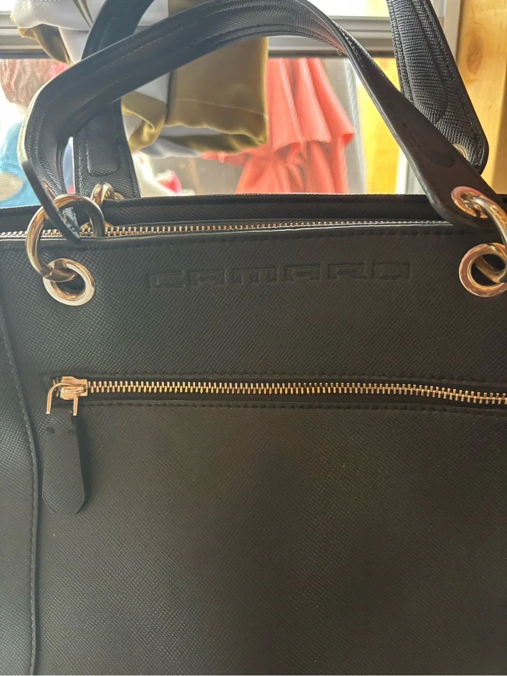 Guess Black Tote with Silver Hardware “Camaro”